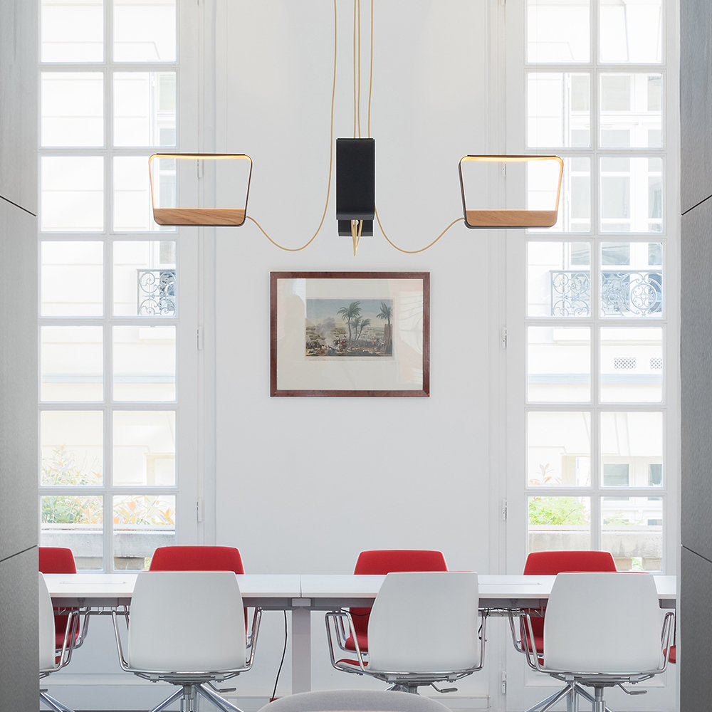 Moyen Rectangle Eau de Lumiere LED Chandelier
