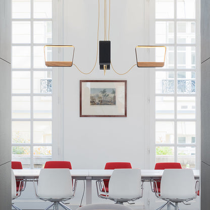 Moyen Rectangle Eau de Lumiere LED Chandelier