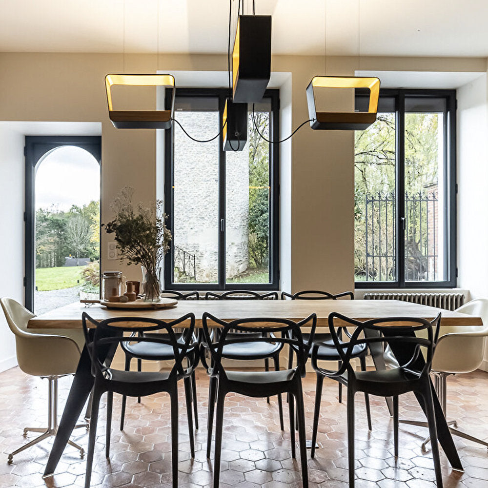 Moyen Rectangle Eau de Lumiere LED Chandelier