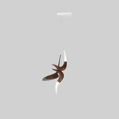 Dancer Chandelier Model D: L 24.4’’ x W 18.1’’ x H 31.5’’ / Walnut Color / Warm Light Chandelier