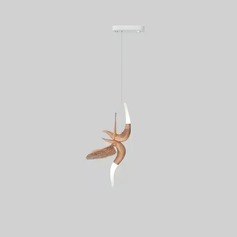 Dancer Chandelier Model D: L 24.4’’ x W 18.1’’ x H 31.5’’ / Wood Color / Warm Light Chandelier