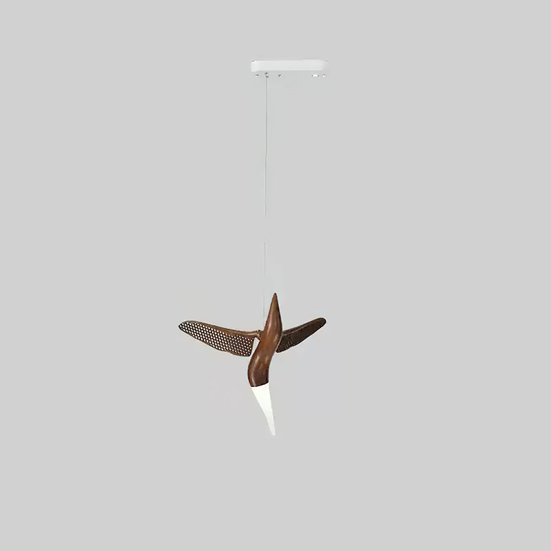 Dancer Chandelier Model A: L 22’’ x W 12.6’’ x H 20.1’’ / Walnut Color / Warm Light Chandelier