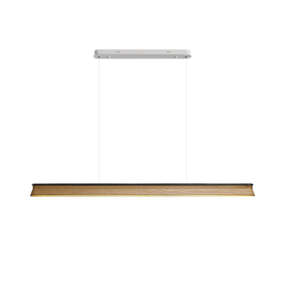 Danqiu Chandelier L 63’’ x H 2.6’’ / Wood Color / Warm Light Chandelier