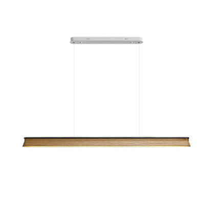Danqiu Chandelier L 63’’ x H 2.6’’ / Wood Color / Warm Light Chandelier