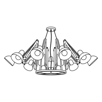 Dear Ingo Chandeliers 9heads ? 78.7″ x H 15.7″ / Dia 200cm x H 40cm / Black Chandelier