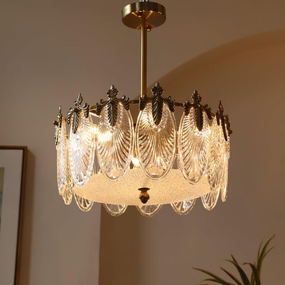 Decorative Pattern Glass Round Chandelier Chandelier
