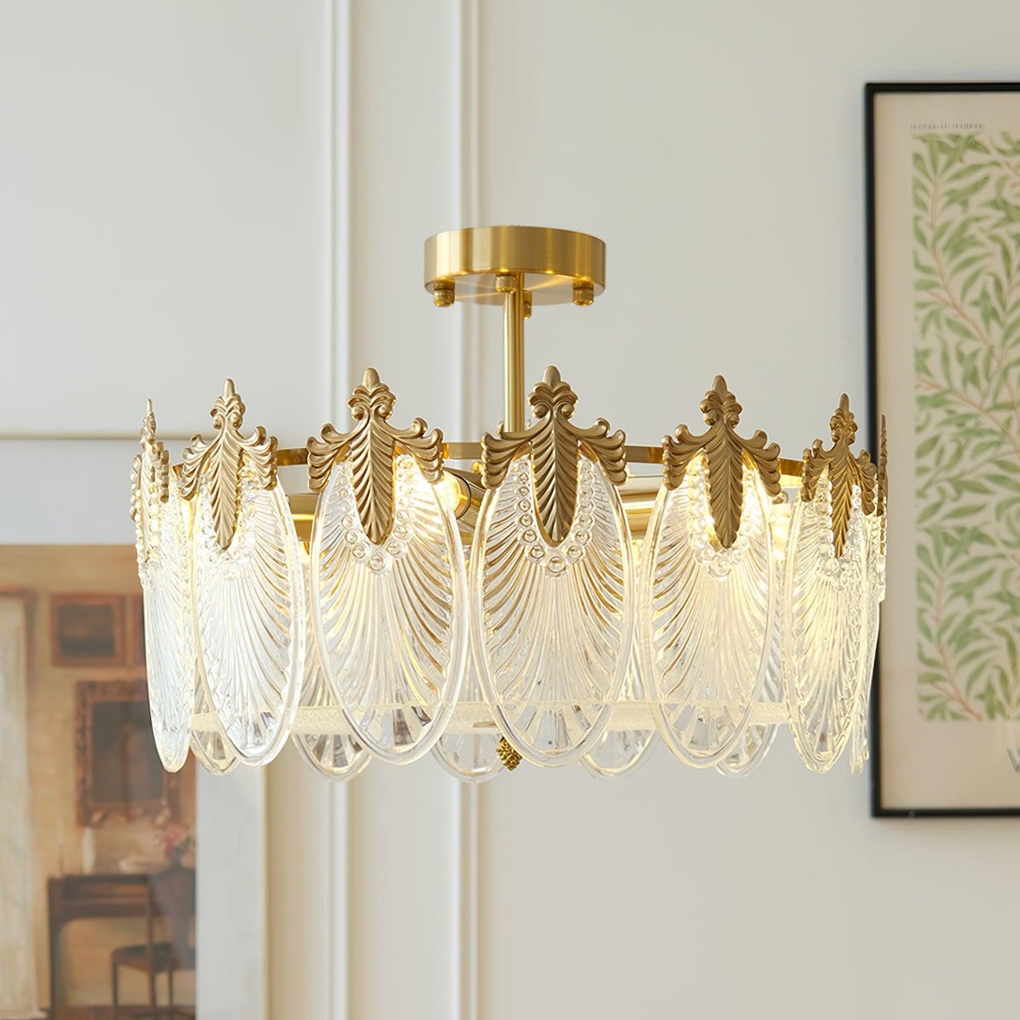 Decorative Pattern Glass Round Chandelier Chandelier