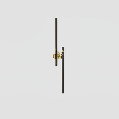 Deer Brass Wall Lamp Model A Dia 7.9″ x H 39.4″ / Dia 20cm x H 100cm / Black & Three-Color Changing Light / 1 Piece Wall