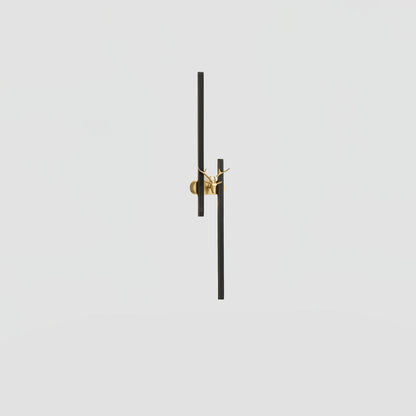 Deer Brass Wall Lamp Model A Dia 7.9″ x H 31.5″ / Dia 20cm x H 80cm / Black & Three-Color Changing Light / 1 Piece Wall