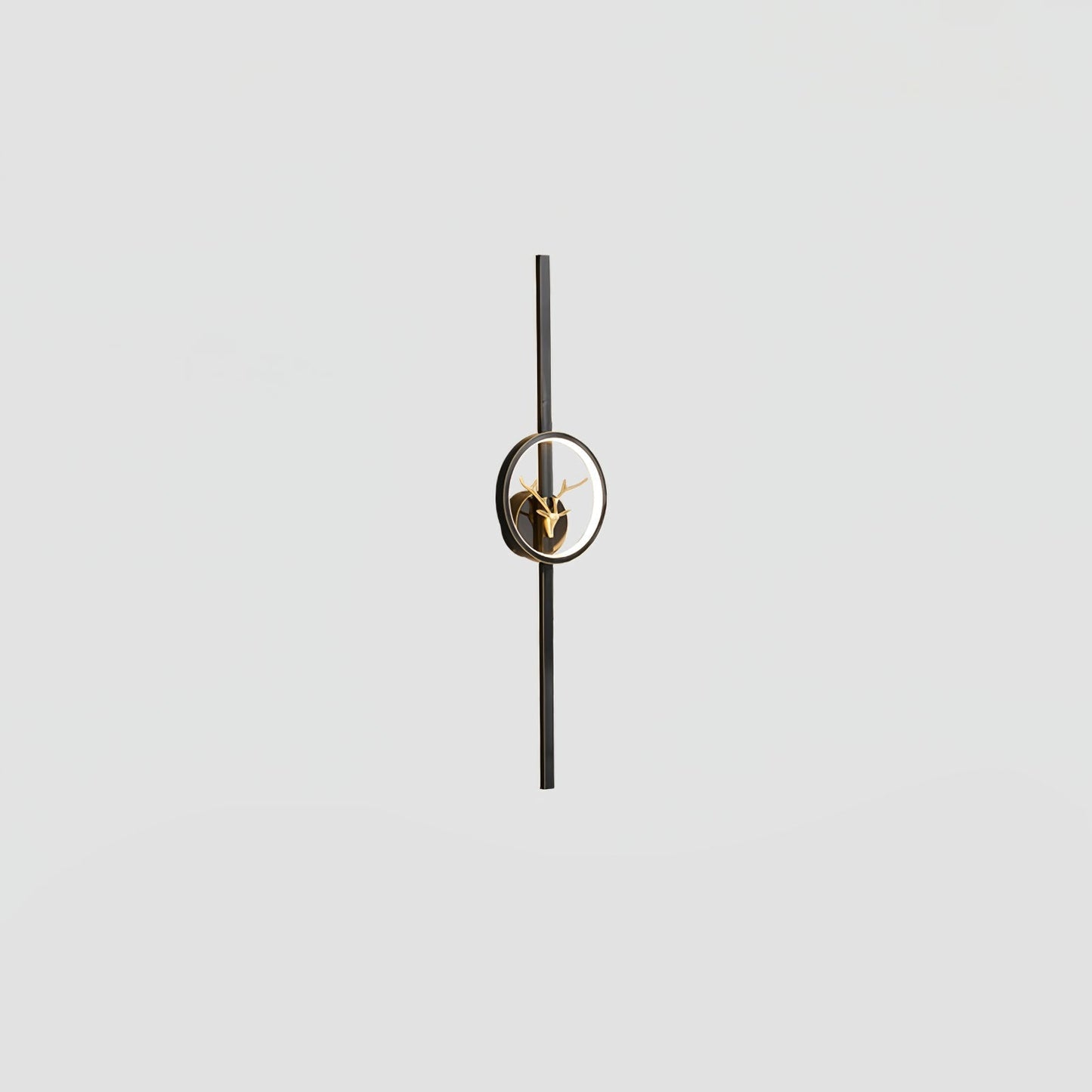 Deer Brass Wall Lamp Model B Dia 5.1″ x H 23.6″ / Dia 13cm x H 60cm / Black & Three-Color Changing Light / 1 Piece Wall