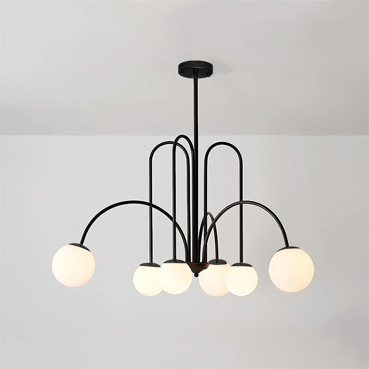 Delaney Chandelier 6 heads ? 30.7″ x H 31.5″ / Dia 78cm x H 80cm / Black Chandelier