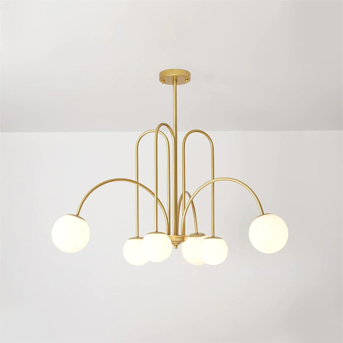 Delaney Chandelier 6 heads ? 30.7″ x H 31.5″ / Dia 78cm x H 80cm / Gold Chandelier