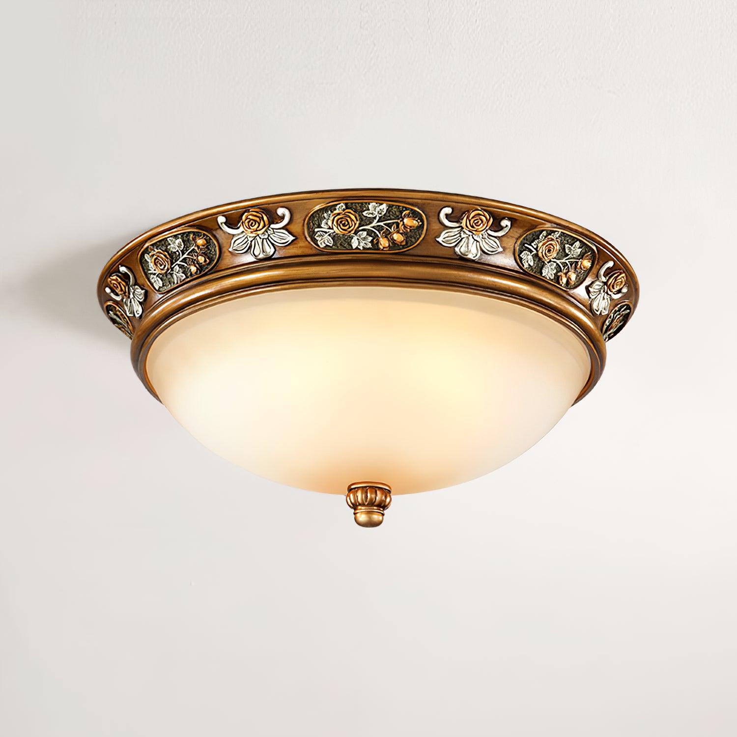 Deltana Resin Recessed Ceiling Light Dia 14.8″ x H 7.9″ / Dia 37.5cm x H 20cm / Copper / Warm White Ceiling lamp