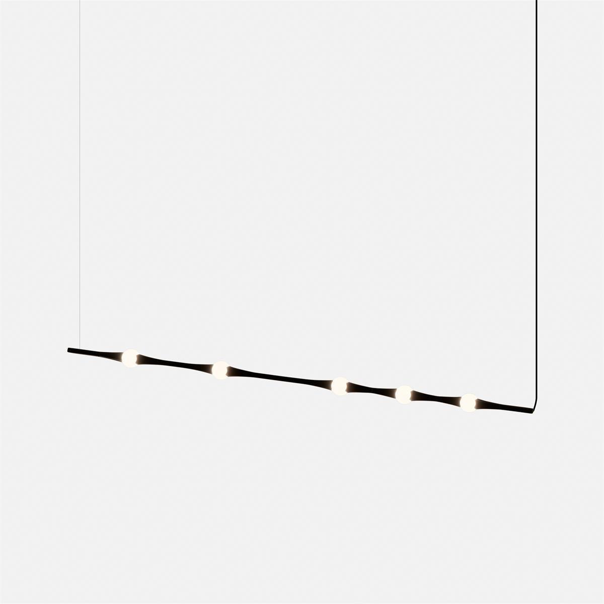 Dew Explores Pendant Light Horizontal 5 heads L 39.4″ x H 59″ / L 100cm x H 150cm / Black / Warm White Pendant light