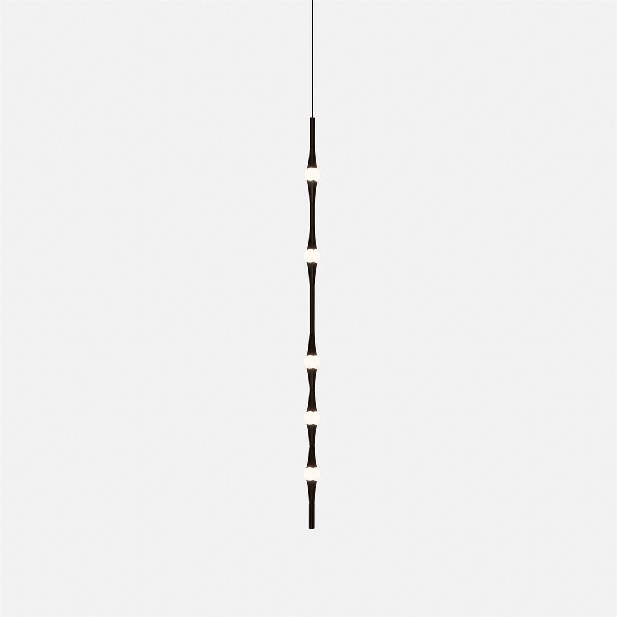 Dew Explores Pendant Light Vertical 5 heads ? 2.2″ x H 39.4″ / Dia 5.5cm x H 100cm / Black / Warm White Pendant light