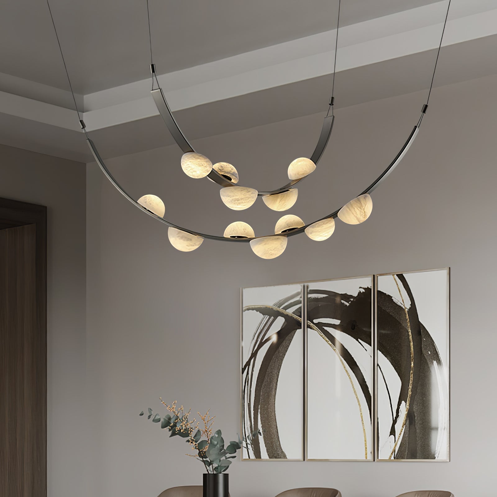 Dew Drops Alabaster Chandelier Chandelier