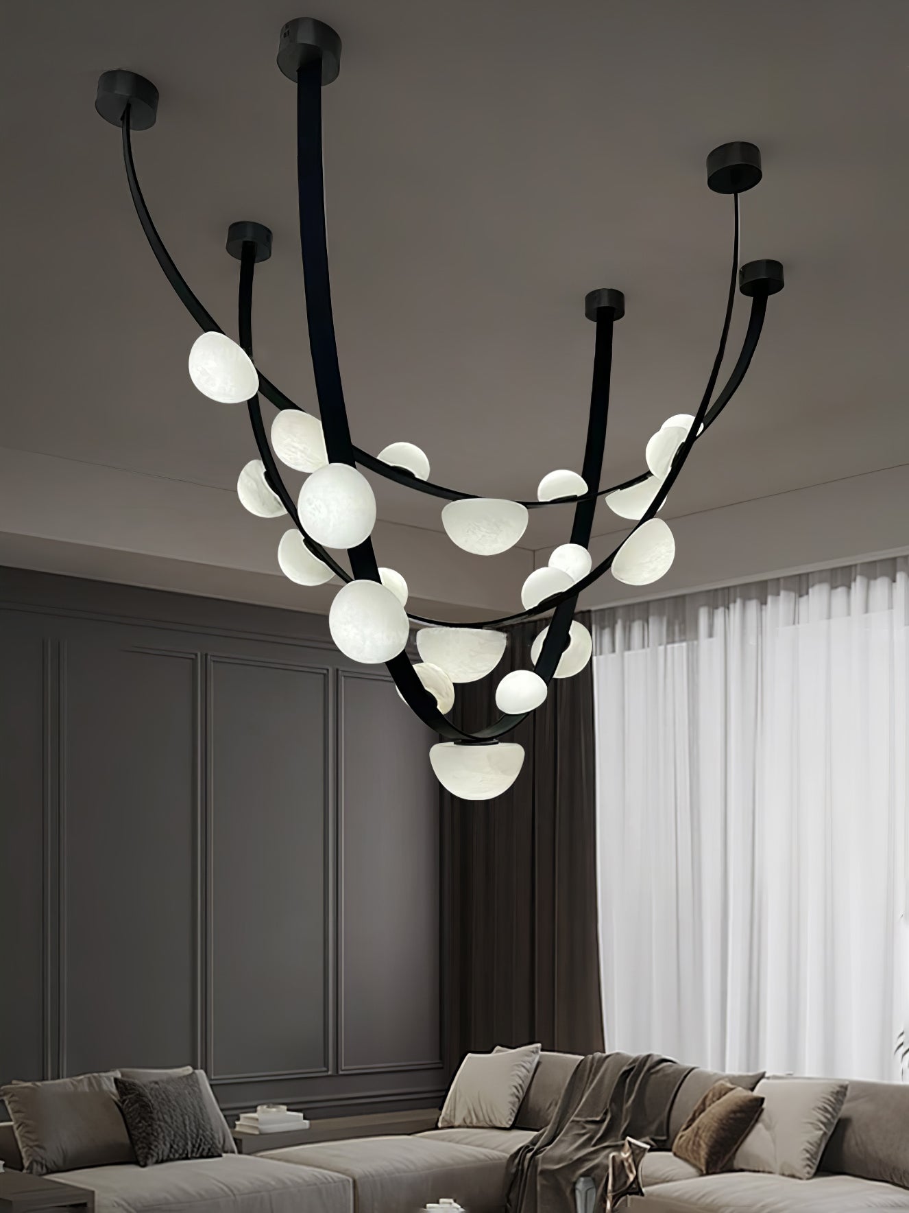 Dew Drops Alabaster Chandelier Chandelier