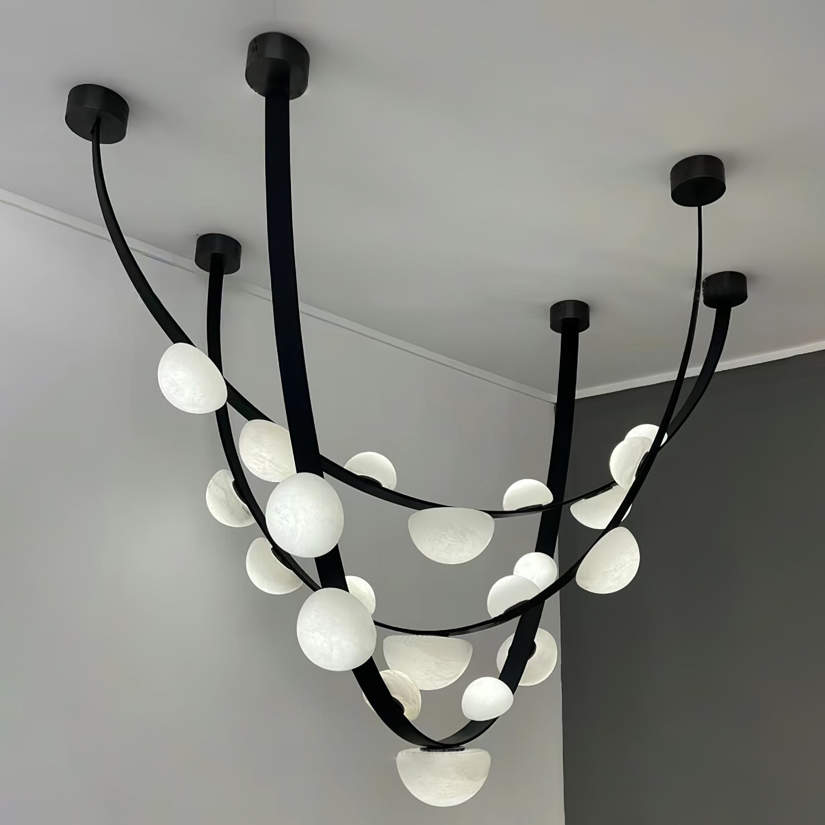 Dew Drops Alabaster Chandelier Chandelier