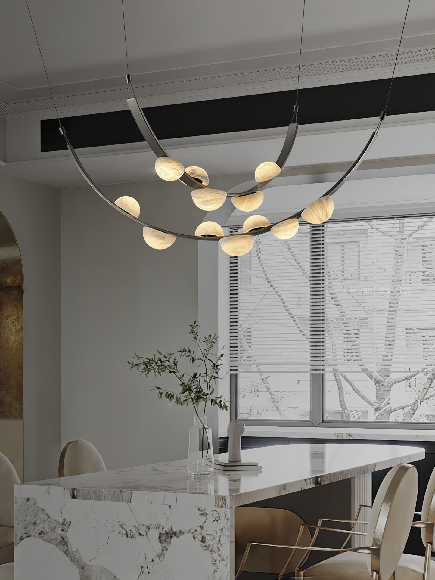 Dew Drops Alabaster Chandelier Chandelier