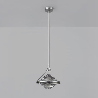 Diamond Crystal Pendant Lamp Dia 9.8″ x H 9.8″ / Dia 25cm x H120cm / Chrome & Smoke grey / Warm Light Pendant light
