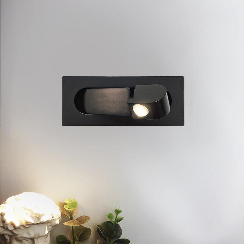 Modern LED Bedside Reading Light Set of 2 / Matt Black / Warm Light Wall lamp