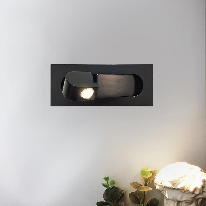 Modern LED Bedside Reading Light ? 7.5″ x H ?3.15″ / Dia 19cm x H 8cm / Matt Black / Warm Light Wall lamp