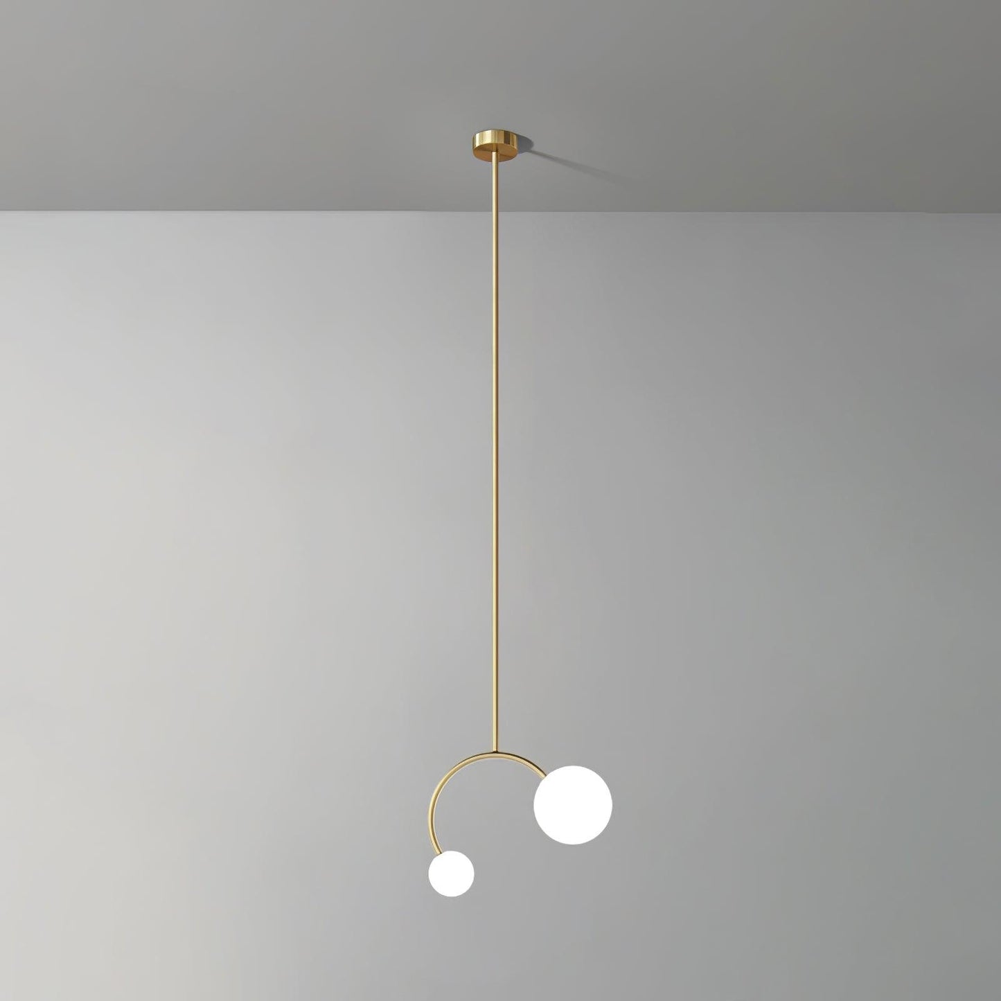 Balance Glass Pendant Lamp Dia 13.4″ x H 11″ / Dia 34cm x H 28cm / Gold & White Pendant light
