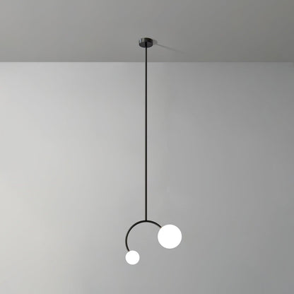 Balance Glass Pendant Lamp Dia 13.4″ x H 11″ / Dia 34cm x H 28cm / Black & White Pendant light