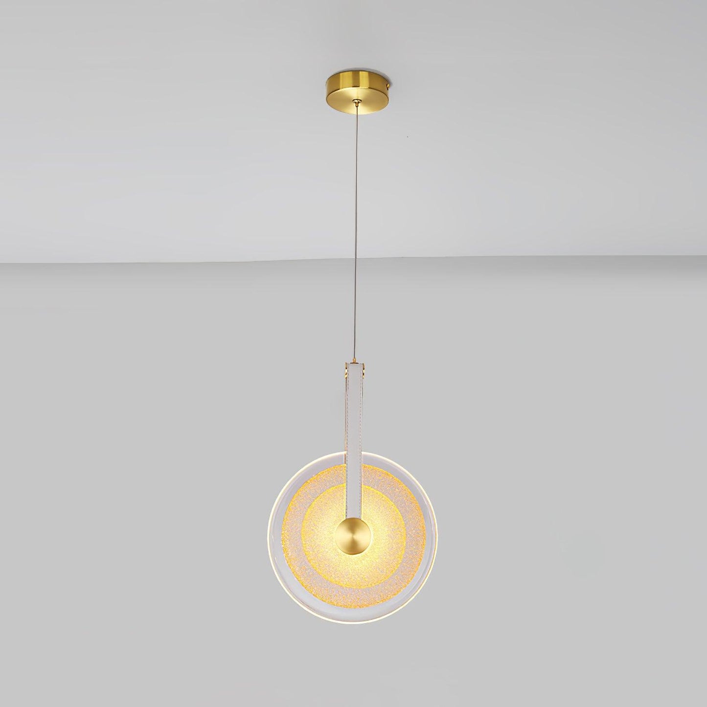 Disc Paolo Castelli Pendant Lamp Dia 7.9″ x H 8.7″ / Dia 20cm x H 36cm / Gold & Clear / Warm Light Pendant light