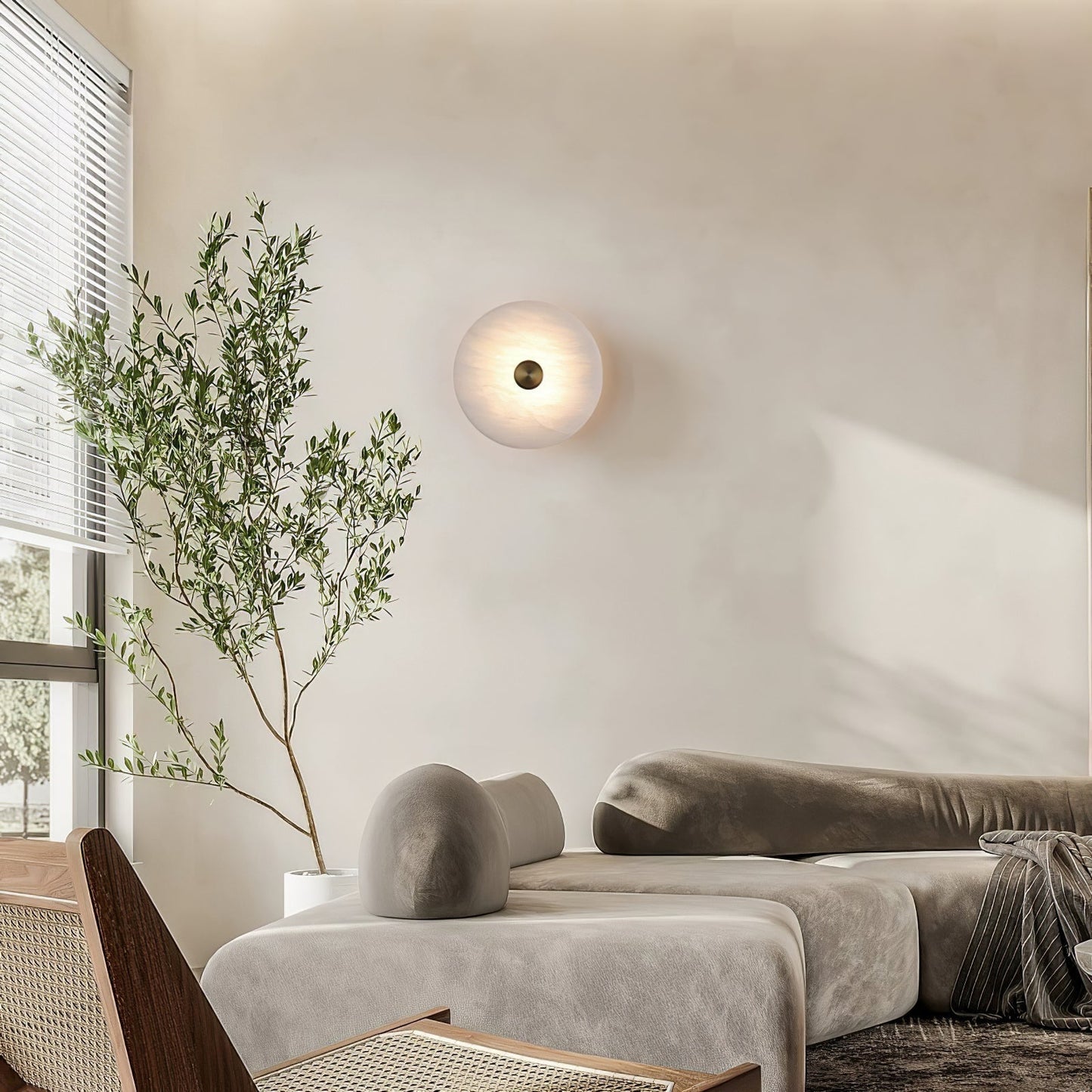 Disc Shaped Alabaster Wall Light Wall lamp