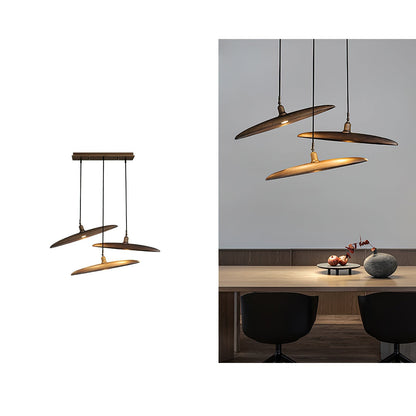 Paddle Boat Chandelier 3 heads L 19.7″ x H 16.9″ / Walnut Color / Warm Light Pendant light