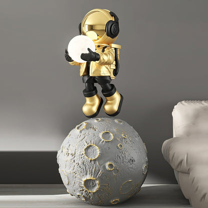 Diver Astronaut Built-in Battery Floor Lamp Dia 19.6″ x H 47.2″/ Dia 50cm x H 120cm / Gold / Touch Floor lamp