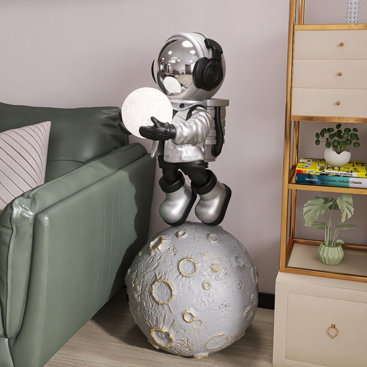 Diver Astronaut Built-in Battery Floor Lamp Dia 19.6″ x H 47.2″/ Dia 50cm x H 120cm / Chrome / Touch Floor lamp