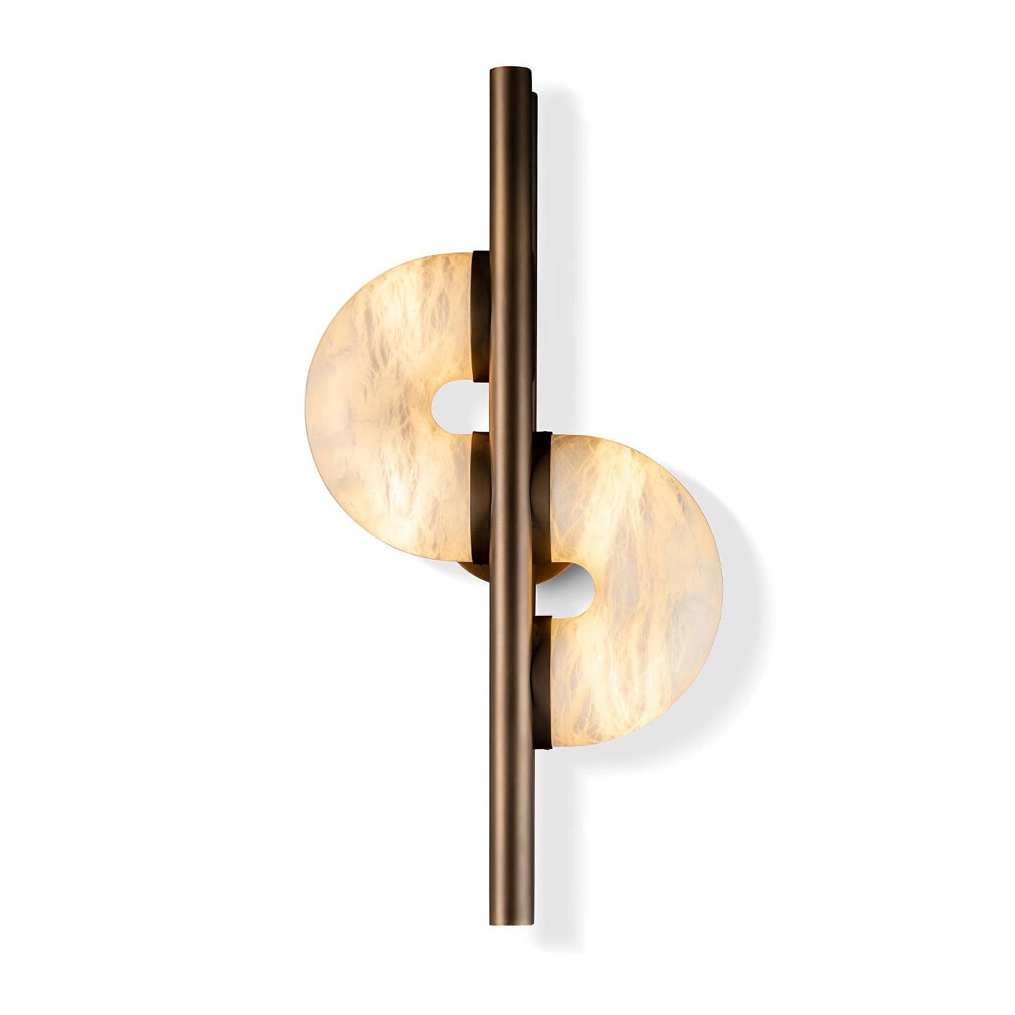 Dolly Alabaster Wall Lamp Dia 11.8″ x H 23.6″ / Dia 30cm x H 60cm / Antique bronze & White / Warm Light Wall lamp