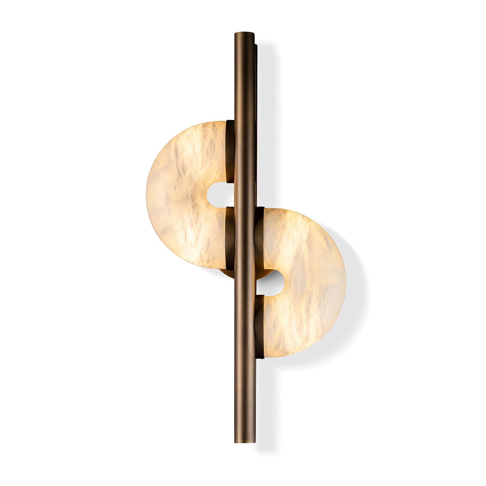 Dolly Alabaster Wall Lamp Dia 11.8″ x H 23.6″ / Dia 30cm x H 60cm / Antique bronze & White / Warm Light Wall lamp
