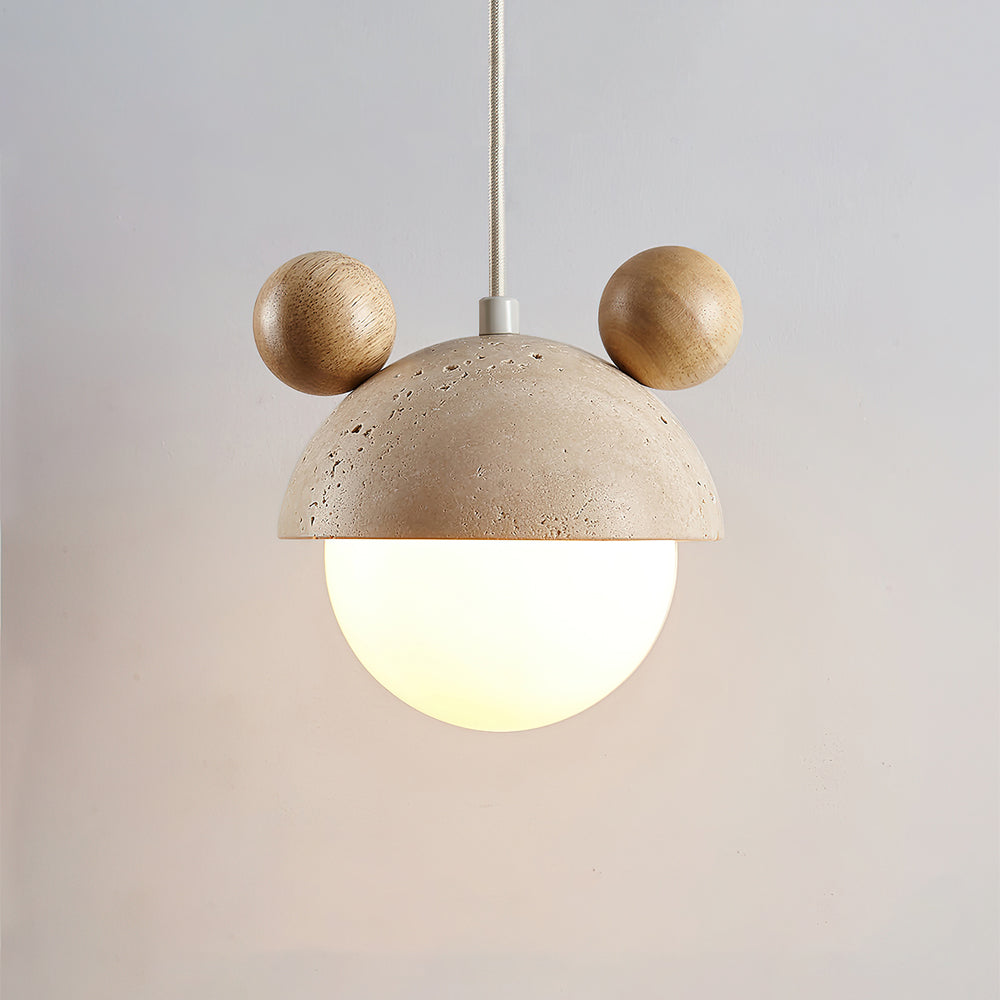 Domiere Pendant Lamp Dia 6.3″ x H 6.3″ / Wood Color pendant Lamp