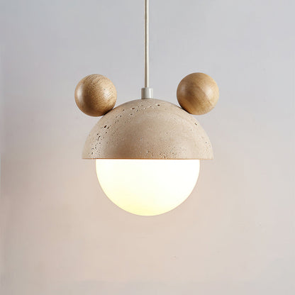 Domiere Pendant Lamp Dia 6.3″ x H 6.3″ / Wood Color pendant Lamp