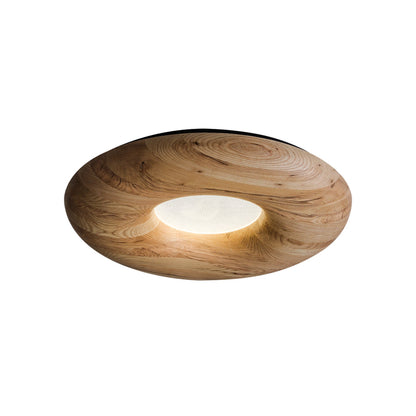 Donut Wood Ceiling Light ? 31.5’’ x H 4.3’’ / Wood Color / Warm Light Ceiling lamp