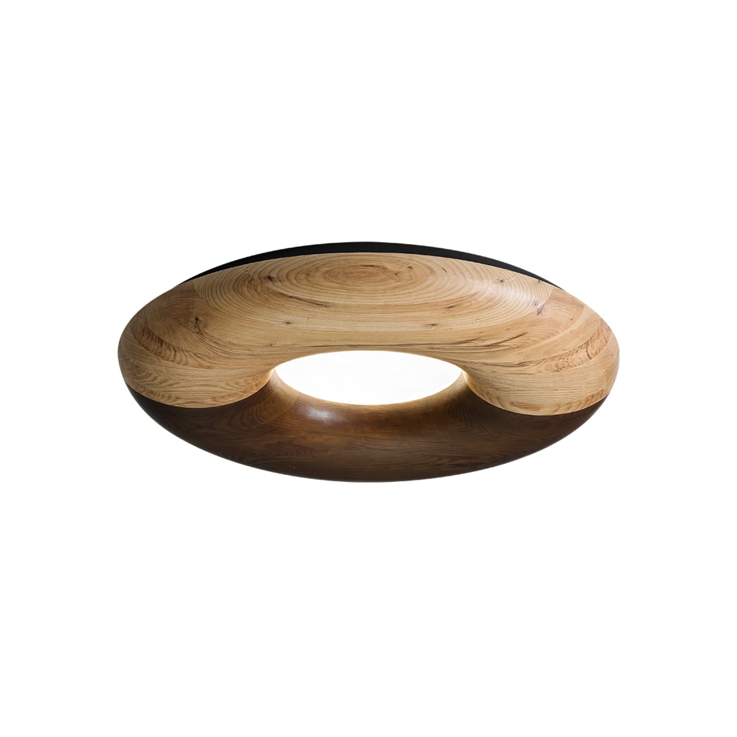 Donut Wood Ceiling Light ? 31.5’’ x H 4.3’’ / Wood & Walnut Color / Warm Light Ceiling lamp