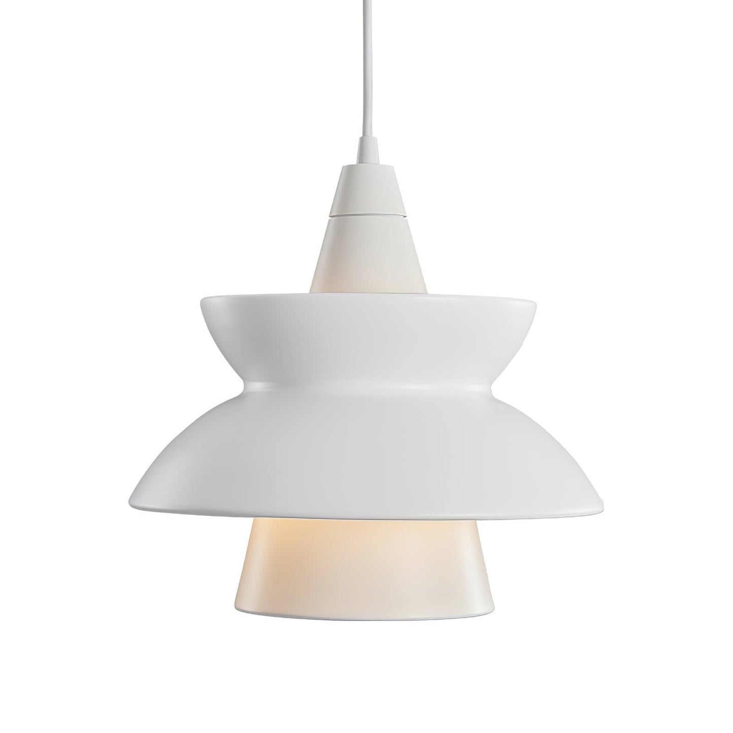 Doo Wop Pendant Lamp ? 11.2″ x H 10.4″ / Dia 28.5cm x H 26.5cm / White & White Pendant light