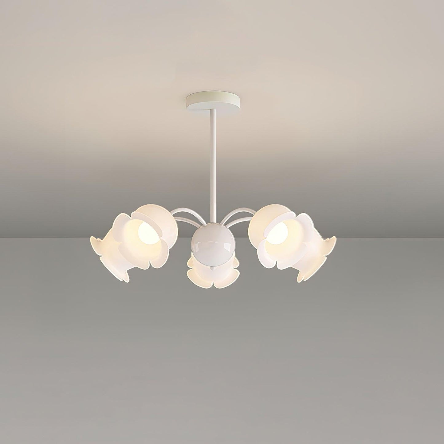Dopisi Chandelier 5 heads ? 27.6″ x H 26.8″ / Dia 70cm x H 68cm / White Chandelier