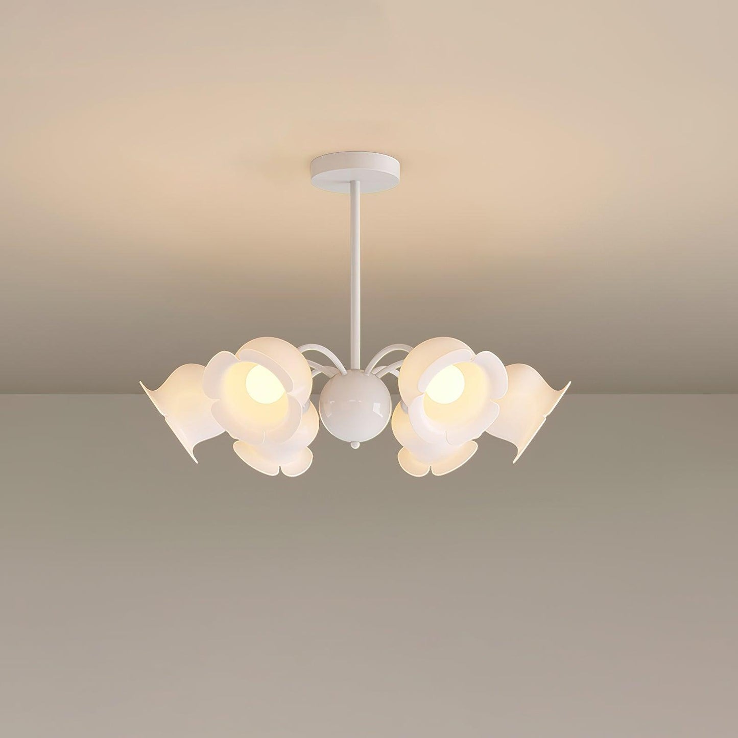 Dopisi Chandelier 6 heads ? 27.6″ x H 26.8″ / Dia 70cm x H 68cm / White Chandelier