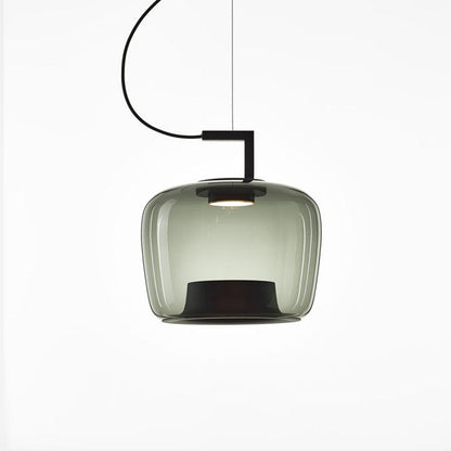 Doppelte Pendant Lamp Model B Dia 13.8″ x H 14.4″ / Dia 35cm x H 36.5cm / Black & Green / Warm Light Pendant light