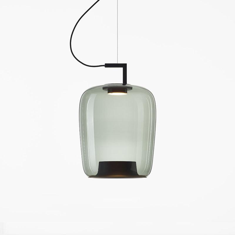 Doppelte Pendant Lamp Model C Dia 14.2″ x H 20.5″ / Dia 36cm x H 52cm / Black & Green / Warm Light Pendant light