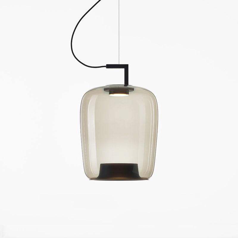 Doppelte Pendant Lamp Model C Dia 14.2″ x H 20.5″ / Dia 36cm x H 52cm / Black & Light Grey / Warm Light Pendant light