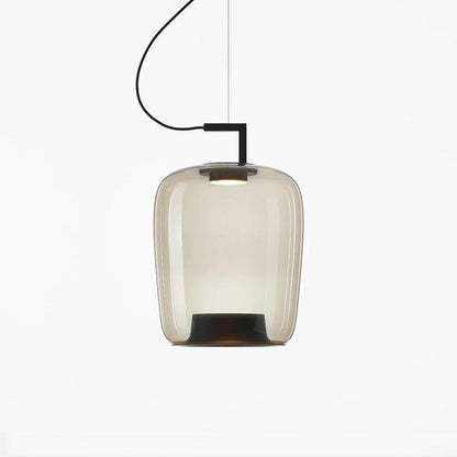 Doppelte Pendant Lamp Model C Dia 14.2″ x H 20.5″ / Dia 36cm x H 52cm / Black & Light Grey / Warm Light Pendant light