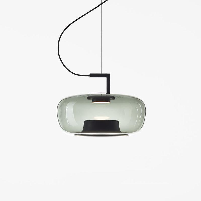 Doppelte Pendant Lamp Model A Dia 17.3″ x H 12″ / Dia 44cm x H 30.5cm / Black & Green / Warm Light Pendant light