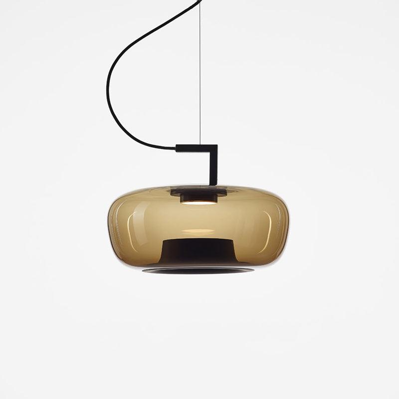Doppelte Pendant Lamp Model A Dia 17.3″ x H 12″ / Dia 44cm x H 30.5cm / Black & Amber / Warm Light Pendant light