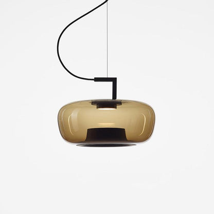 Doppelte Pendant Lamp Model A Dia 17.3″ x H 12″ / Dia 44cm x H 30.5cm / Black & Amber / Warm Light Pendant light