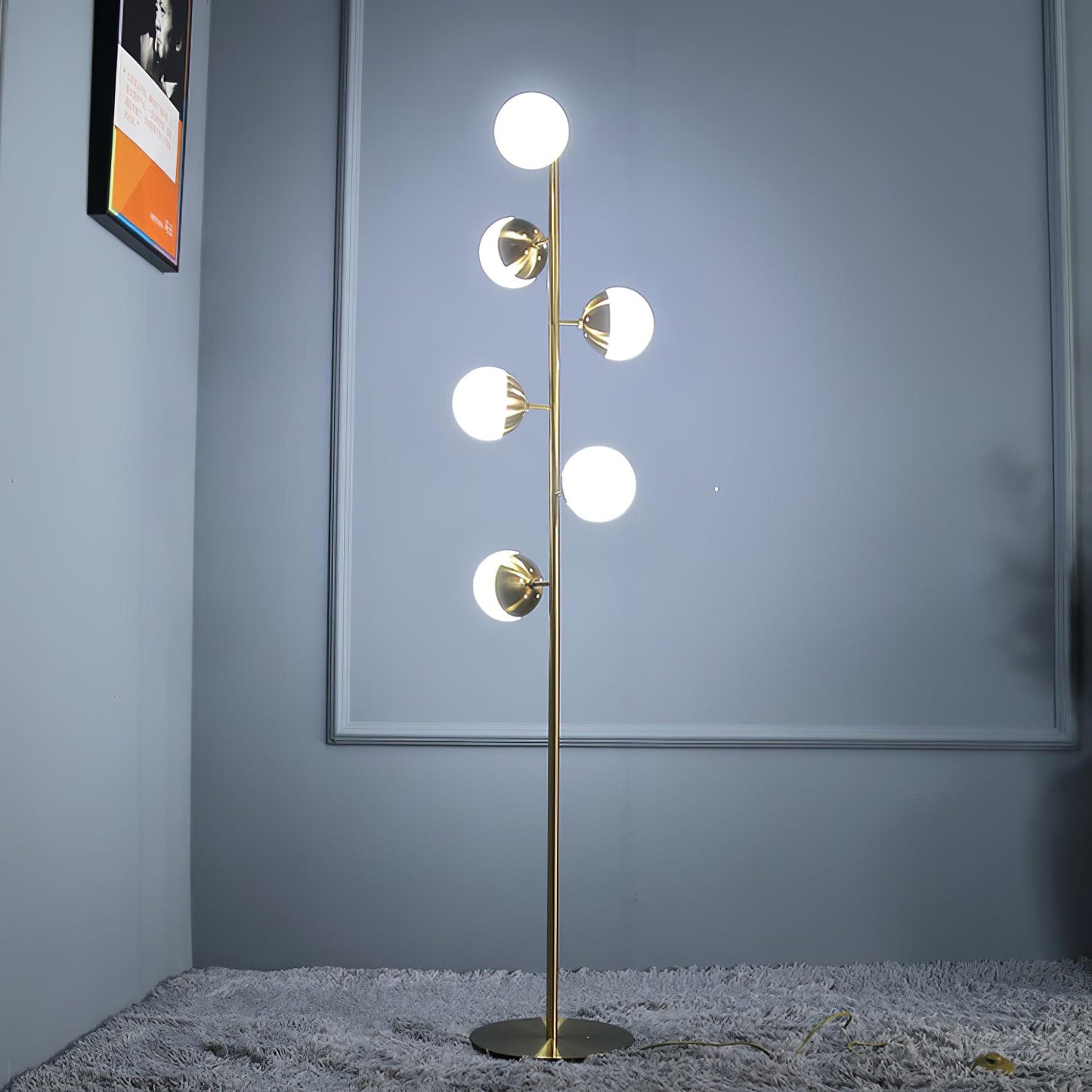 Doppler LED Tree Lamp Dia 13″ x H 63.8″ / Dia 33cm x H 162cm / Gold / US plug Floor lamp